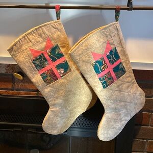Quilted Christmas stocking set of two